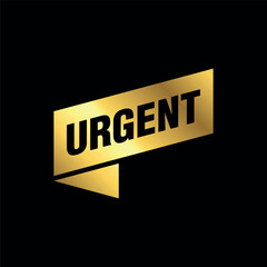 gold color urgent tag. urgent isolated peeler vector template