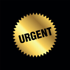 gold color urgent tag. urgent isolated peeler vector template