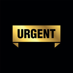 gold color urgent tag. urgent isolated peeler vector template