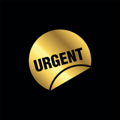 gold color urgent tag. urgent isolated peeler vector template