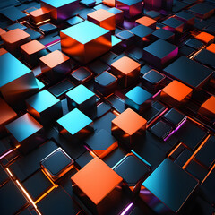 Abstract 3d polygon shaped futuristic dark background. Generative AI