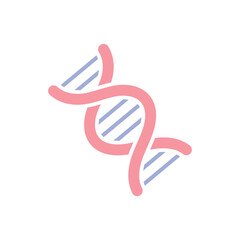DNA Molecule chromosome color icon on white background design.