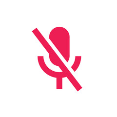 Mute microphone color icon on white background vector style design.
