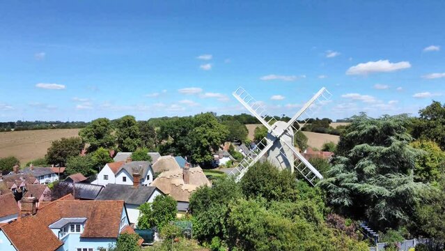 Ascending view of Post Mill.

Known as the most photographed village in Essex, Finchingfield is home to one of the county's few remaining windmills and is a charming, picturesque village.