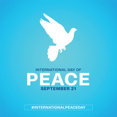International Peace Day concept. Hands holding globe background. art and pigeon post