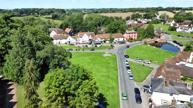 Aerial view of Finchingfield Village panning left to right.

Known as the most photographed village in Essex, Finchingfield is home to one of the county's few remaining windmills.