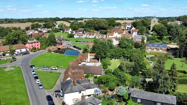 Aerial view of Finchingfield Village panning right to left.

Known as the most photographed village in Essex, Finchingfield is home to one of the county's few remaining windmills.