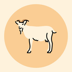 Goat color line icon. Farm animals.