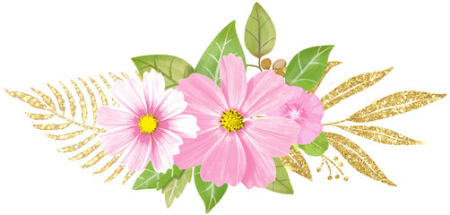 Flower and gold decoration