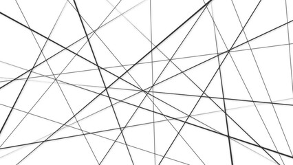 Trendy random diagonal lines image. Straight lines intersecting wallpaper and background. Amazing diagonal black background texture with white surface.