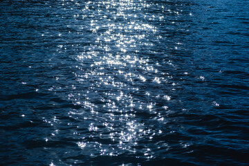 sun glare on the water surface