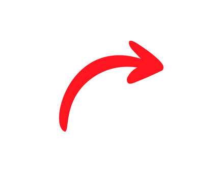 Red curved arrow icon sign. Arrow icon for your web site design, logo, app, UI. Arrow indicates the direction symbol vector design and illustration.