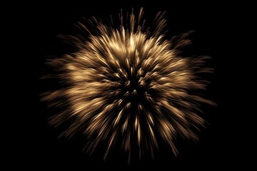 Fototapeta premium Stunning New Year celebration with bright lights. Abstract fireworks lighting up sky. Bursting colors and golden glow on black background