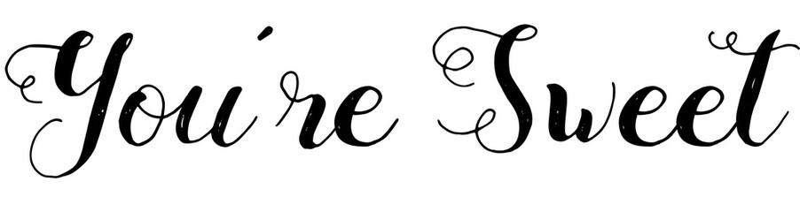 Digital png illustration of you're sweet text on transparent background