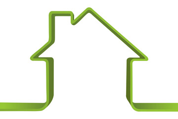 Digital png illustration of green house icon on transparent background