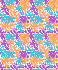 Seamless hand drawn nature pattern with leaves