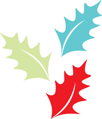 Digital png illustration of colourful leaves on transparent background