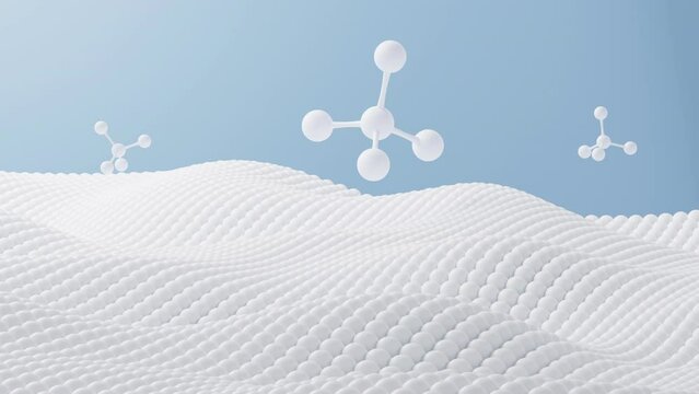White braided fabric motion video, 3d rendering.