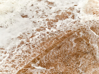 Photographs of waves on a city beach. Gijón. Asturias. Spain. 