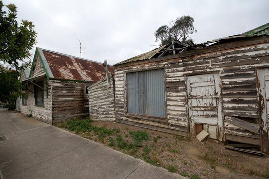 Abandoned dilapidated old house in rural Australia 