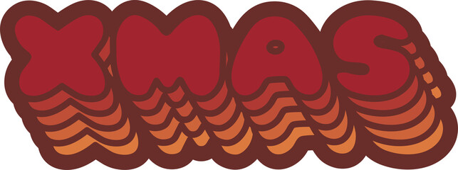 Fototapeta premium Xmas sticker. Red Christmas sticker. Cute sticker. 