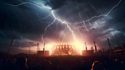 Music Concerts Festivals DJ Rock dynamic lightning cinema two generative AI