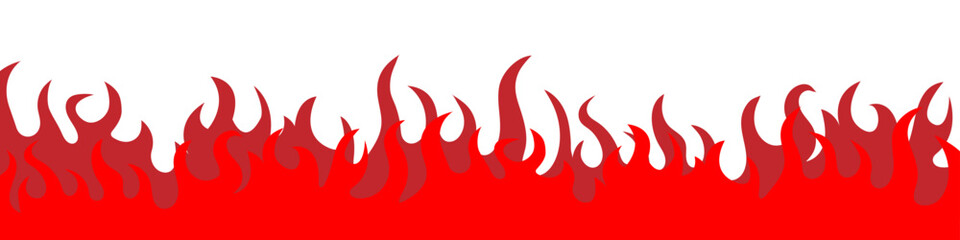 Vector fire flames border - red flame frame.