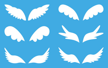 Fototapeta premium 羽 翼 シンプル 白 セット