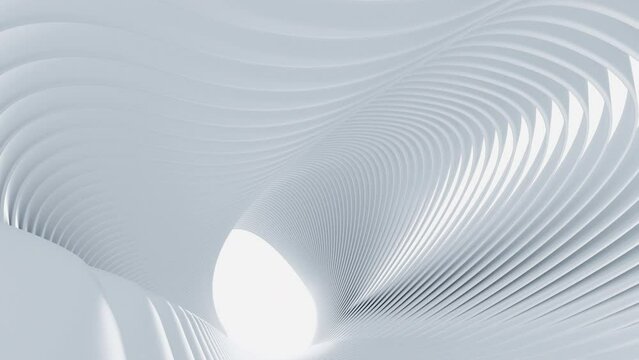 White abstract indoor architecture video, 3d rendering.