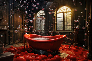 A Haunted House Bath Bubbles adventure releasing the hidden energies within.. Halloween art