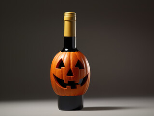 Spooky Orange JackoLantern on a Wine Bottle Stopper. Halloween art