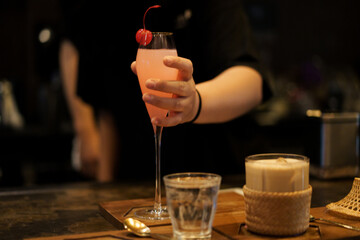 Lychee juice in a coffee shop