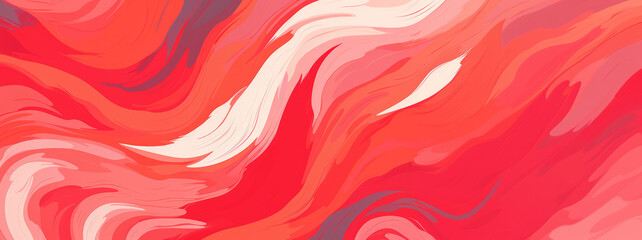 red abstract background panorama, artwork with bold red and white waves, graphic design kits, AI