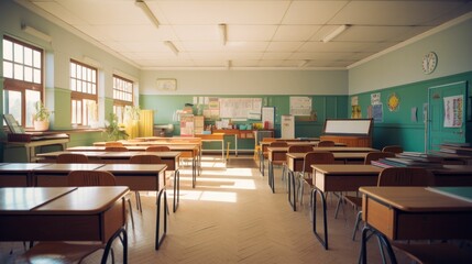 Fototapeta na wymiar classroom interior. Back to school. Generative AI