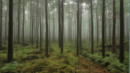 Misty Forest Landscape 