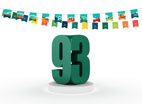 Saudi Arabia National Day Art with 3D Text