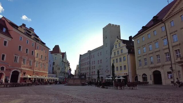 Regensburg, Deutschland: Zeitraffer des Haidplatz