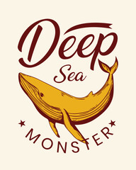 Deep sea monster, Fishing T-shirt Design