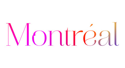 An isolated illustration of calligraphic lettering Montréal. Montréal handwritten calligraphy name of Canada City. Hand drawn brush calligraphy.
