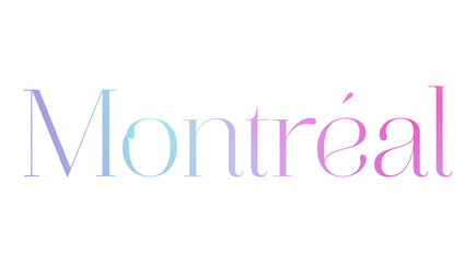 An isolated illustration of calligraphic lettering Montréal. Montréal handwritten calligraphy name of Canada City. Hand drawn brush calligraphy.
