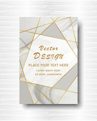 Cover template design with golden intersecting lines on gray watercolor background with place for your text. For brochure covers, flyers, posters, layouts, banner, invitation. Vector illustration.