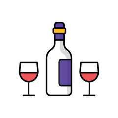 Wine icon, vector stock illustration.