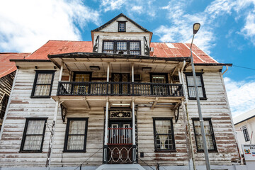 Exterior of the Ministry of social affairs and housing (Ministerie van Sociale Zaken en Huisvesting) in Paramaribo, Suriname, South America