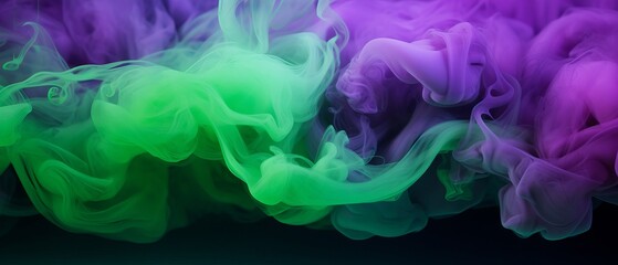 abstract colorful smoke background green and purple background