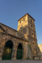 Fototapeta na wymiar AVILÉS, SPAIN - FEBRUARY 11, 2023: San Nicolas de Bari church in the old town of the beautiful city of Aviles, Asturias, Spain.