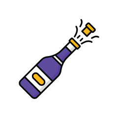 Champagne icon, vector stock illustration.