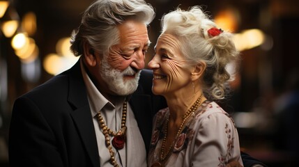 Timeless Love Elderly Couple Sharing Tender Smiles and Adoring Glances