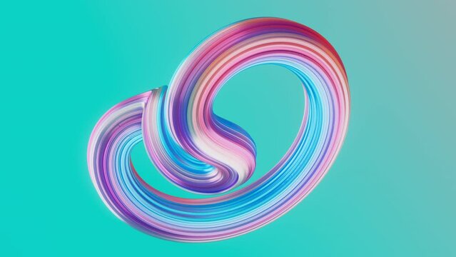 Abstract gradient curve video, 3d rendering.