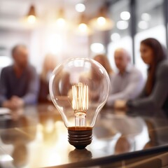 Lightbulb In A Business Meeting