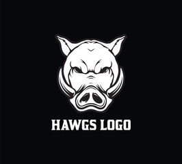 Hog face mascot logo designs